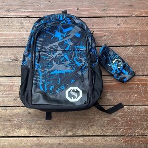 Senkey and Style Blue Backpack Boys w/pencil case New without tags!